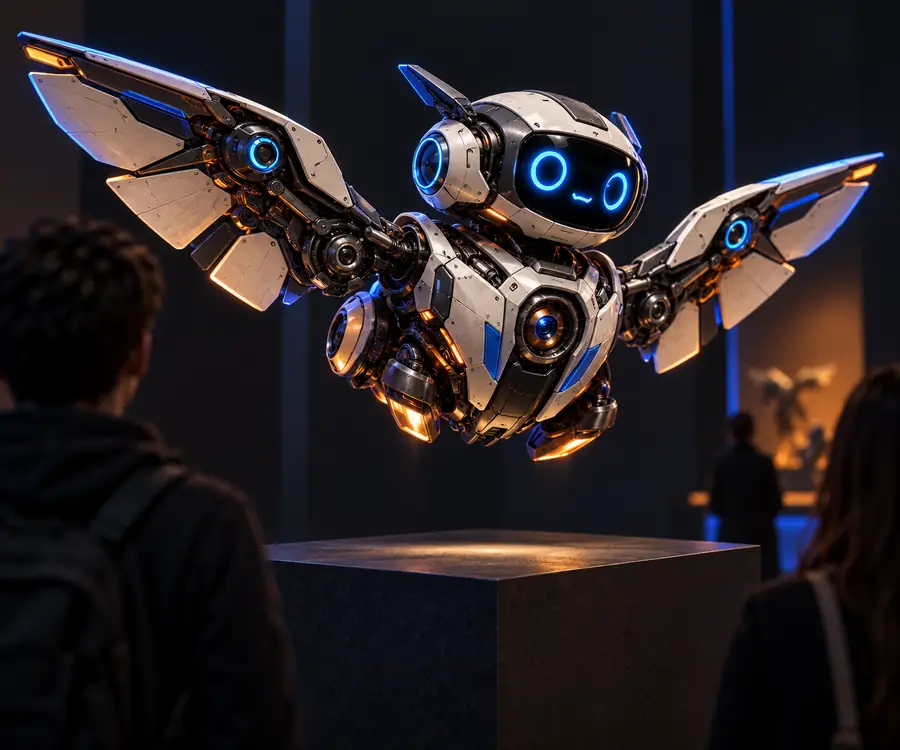 Flying robot shown as an image reference